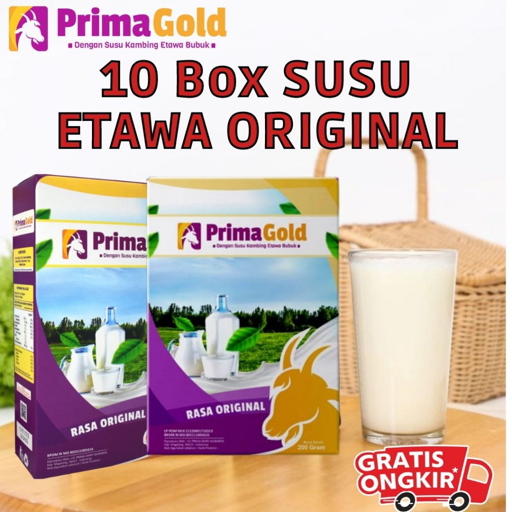 

PROMO 10 BOX Susu Kambing Etawa PrimaGold ORIGINAL HALAL - BPOM Baik Untuk Kesehatan & Stamina Tubuh