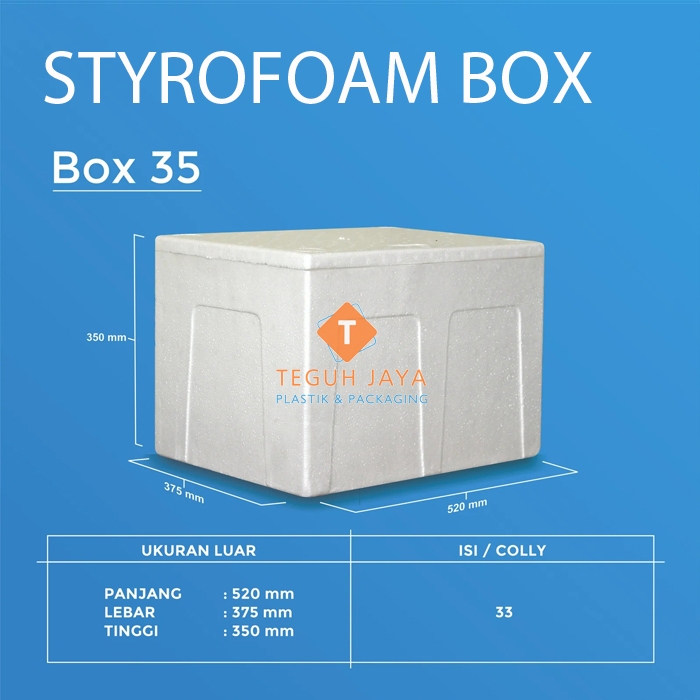 Styrofoam Box 35 Sterofoam Box Kotak Gabus Ikan Buah 51x37,5x35 Cool Box Frozen Food Kemasan Beku