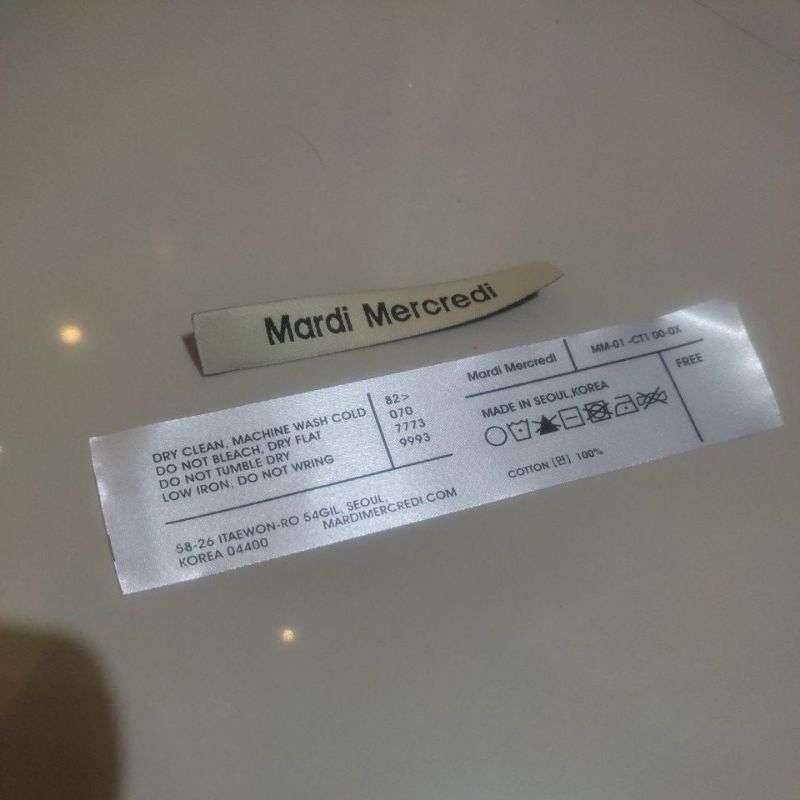 

Set Tag Label Woven Tag Wash Mardi Mercredi