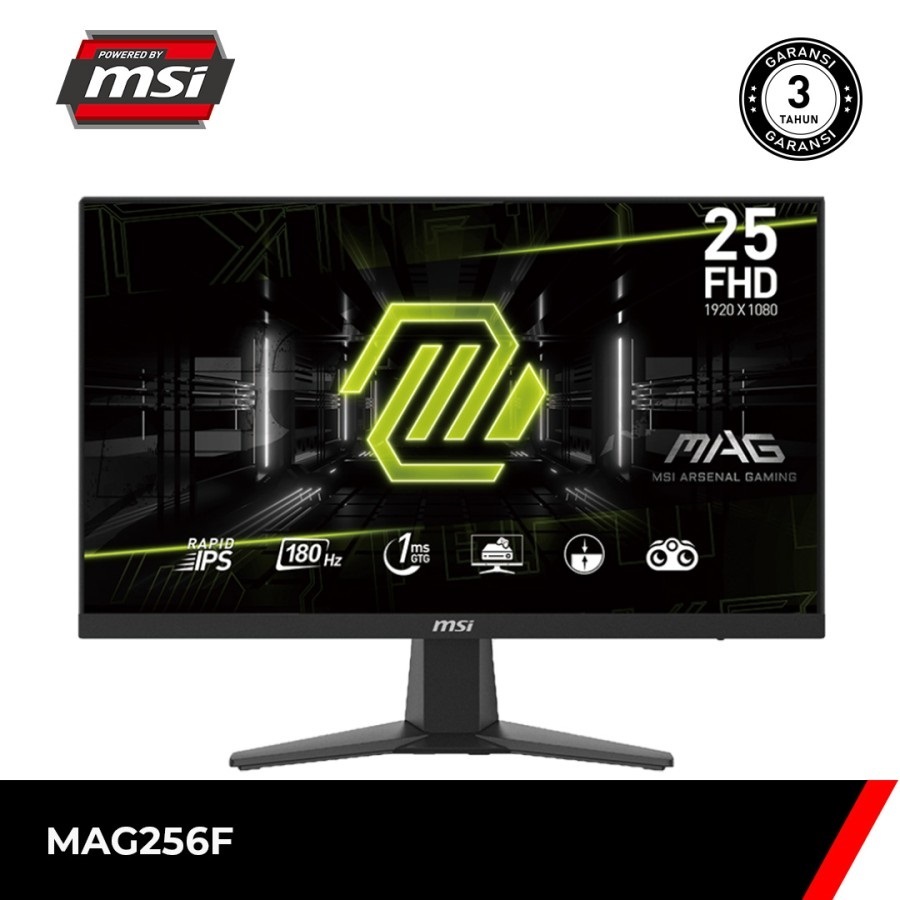 Monitor Gaming MSI MAG256F MAG 256F 25" Rapid IPS FHD 180Hz
