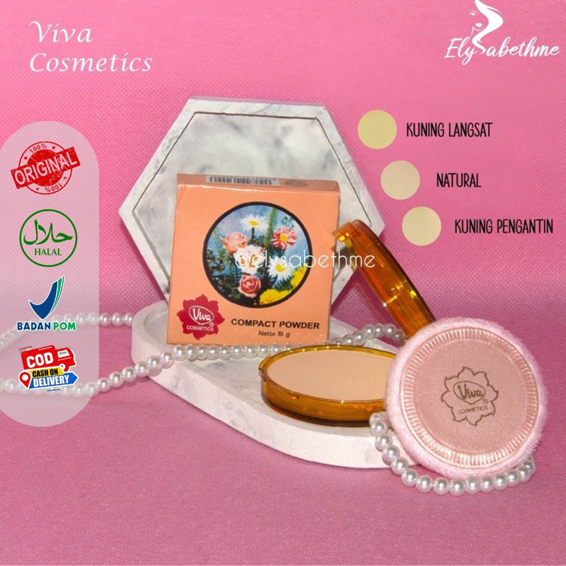 [ELYSABETHME] Viva bedak Compact bedak padat orange anti wajah berminyak two way cake TWC
