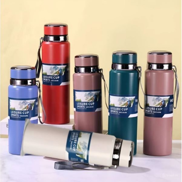 Termos Botol Air Minum Sport Vacuum Cup Stainless Steel Solid Color Hot / Cold 800ML & 1000ML Termos