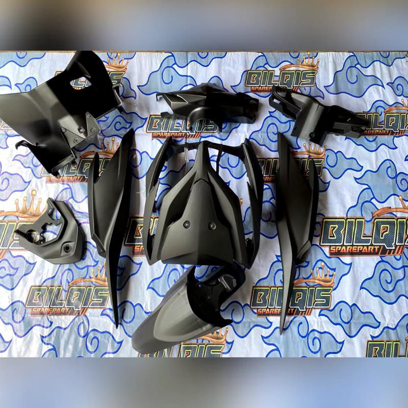 Cover full body halus Honda Vario 125 old tahun 2012-2014 warna hitam doff