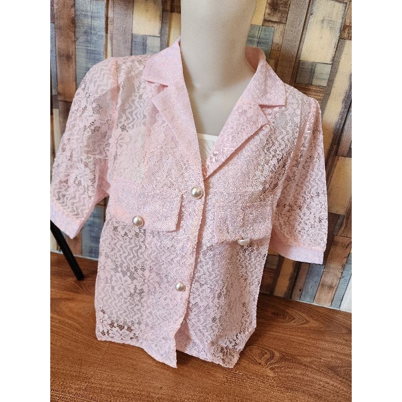 atasan brokat Kinanty premium/kemeja brokat import/