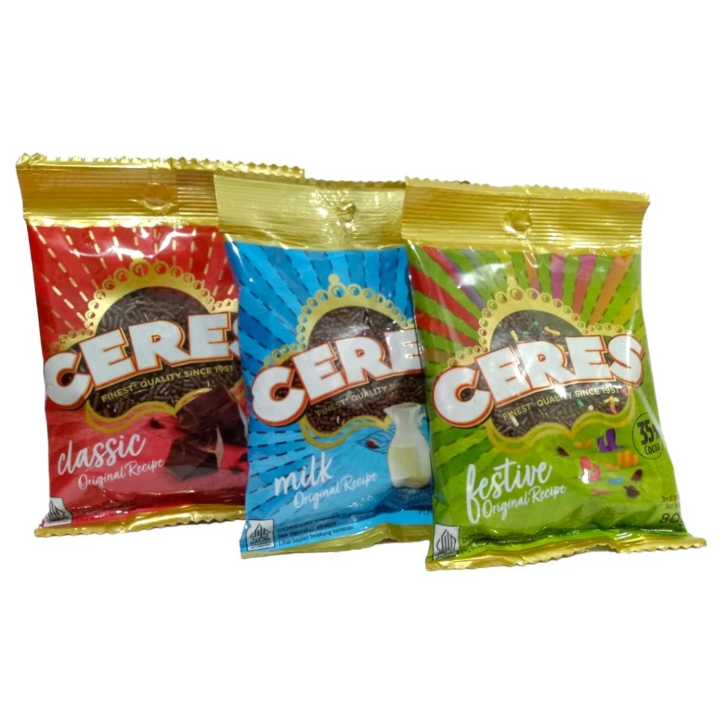 

Coklat Cokelat Chocolate Meses Warna Warni Ceres Festive Classic Milk 80 Gram (Satuan)