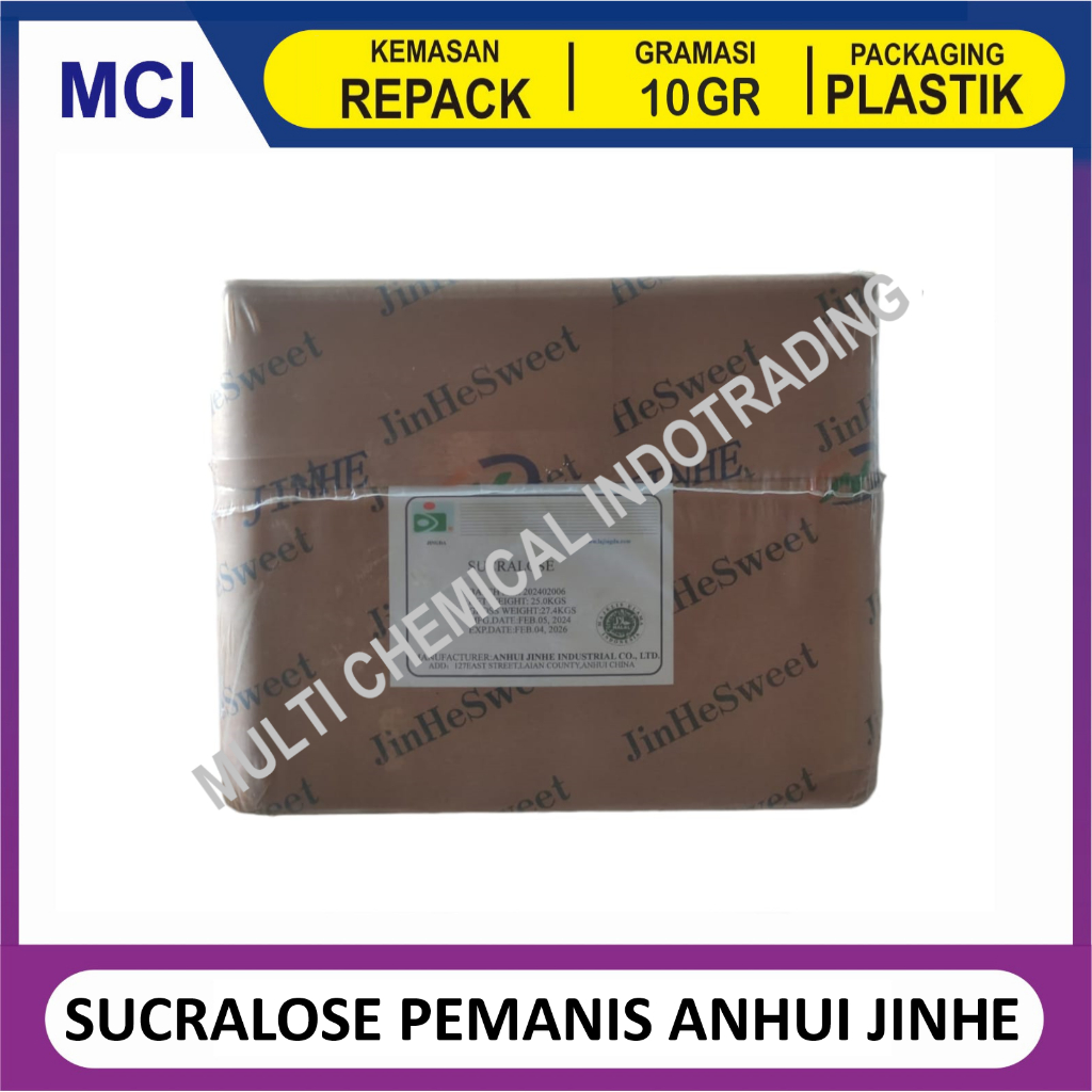 

SUCRALOSE POWDER PEMANIS 600X GULA SUKRALOS SWEETENER ANHUI JINHE - REPACK 10 GR