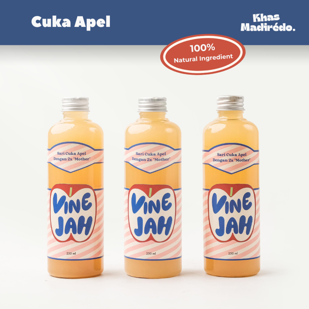 

Cuka Apel / Apple Cider Vinegar - Premium Natural Ingredient - 2x Mother - Vinejah Khas Madiredo