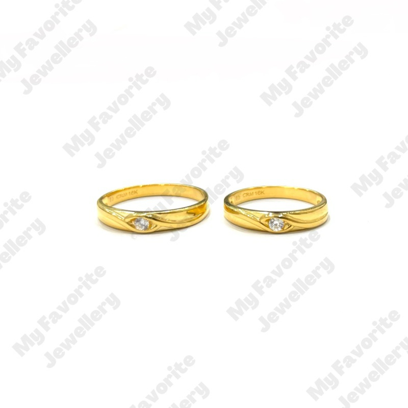 Cincin Kawin Solitaire EMAS ASLI Uk13 Uk17 Kadar 700 16K