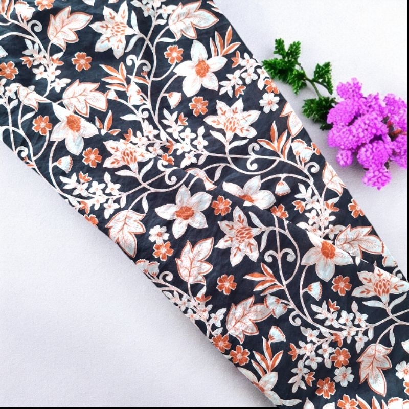 kain katun paris motif batik bahan cocok untuk kemaja dan atasan