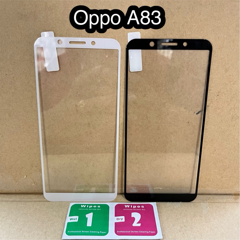 Tempered glass full Oppo A83 full glue