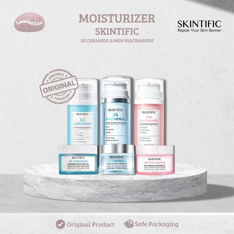 [READY STOCK] Skintific - 5X Ceramide Barrier Moisturizer Gel Biru | MSH Niacinamide Brightening Pin