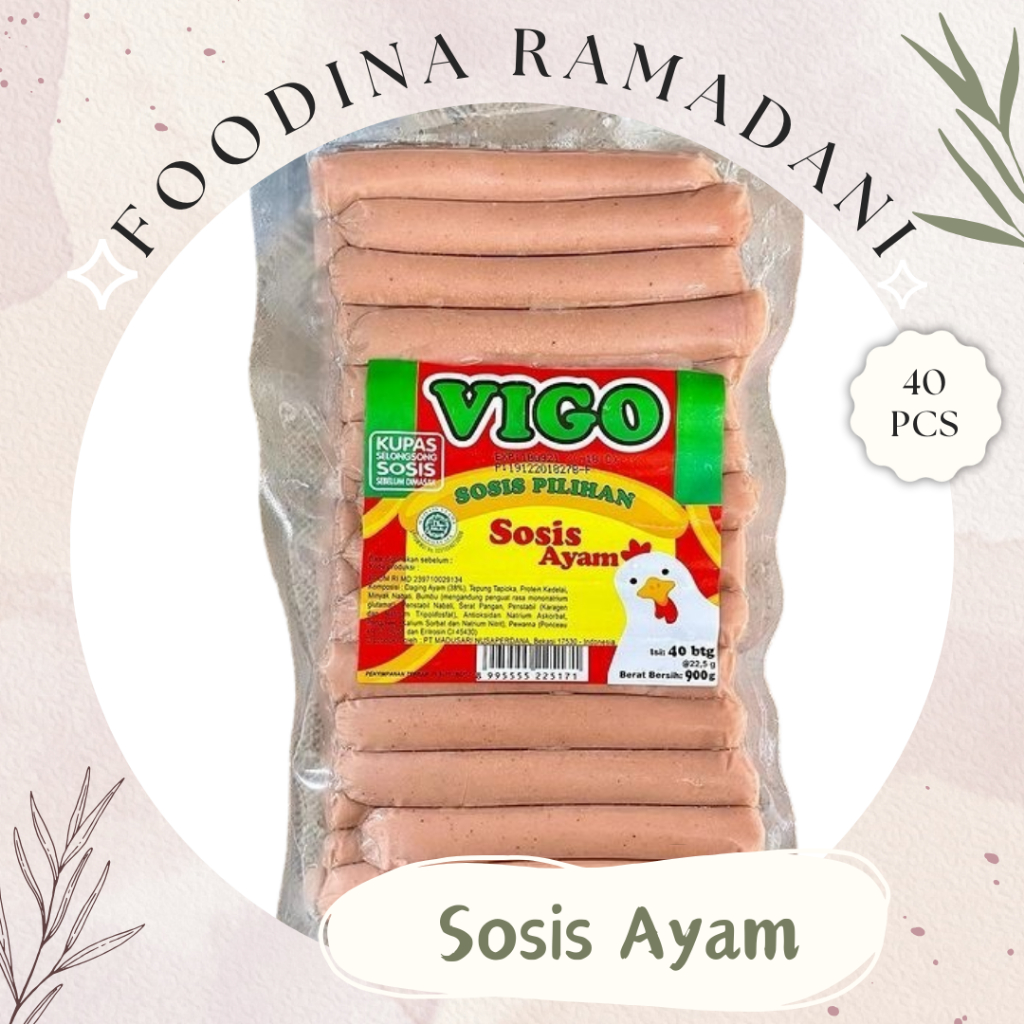 

SOSIS AYAM Vigo - Chicken Sausage Fresh [ Isi 40 Pcs ] Harga Per BKS