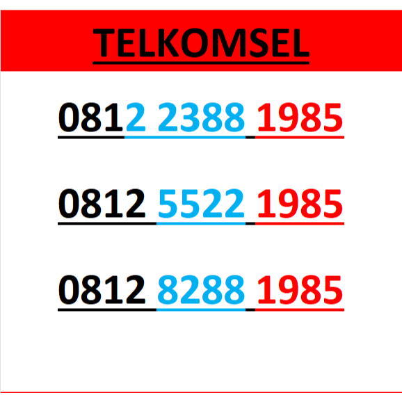 Nomor cantik telkomsel simpati 4g 5g seri tahun 1985 r500