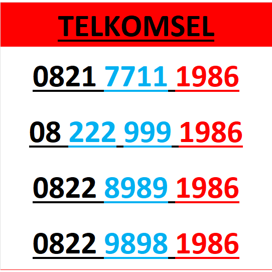 Nomor cantik telkomsel simpati 4g 5g seri tahun 1986 r1500