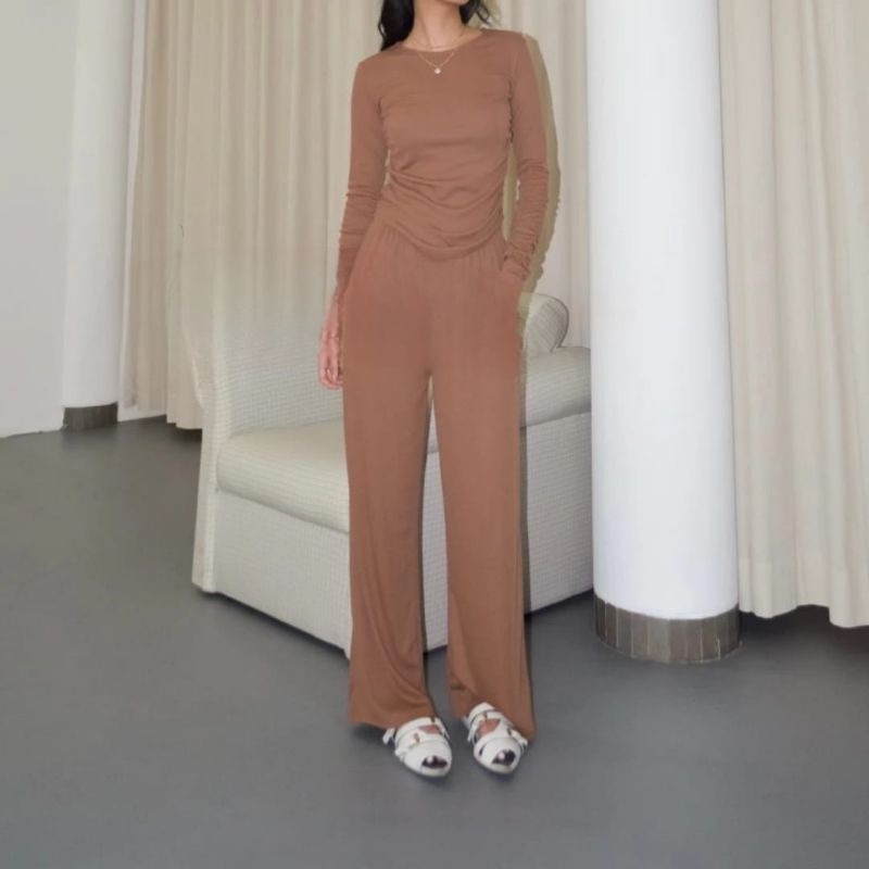 Celana Kulot Knit Kiyora Premium Long Pants kulot Lidi korean