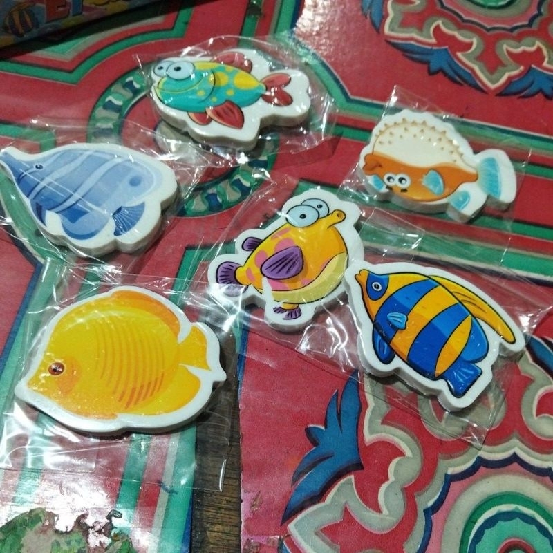 

1lsn(12pcs) Penghapus Fancy ikan // penghapus Lucu // penghapus Murah // penghapus ikan
