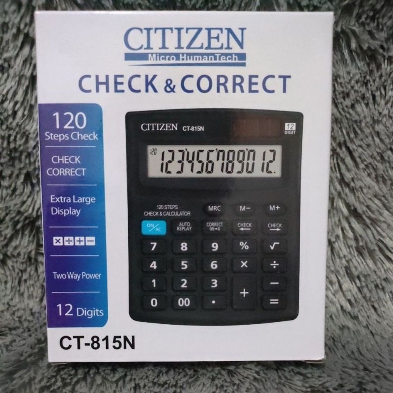 

kalkulator sedang citizen CT -815N warna hitam 12 digit,2power/calculator check correct 12 digit citizen CT -815N warna hitam ukuran sedang citizen