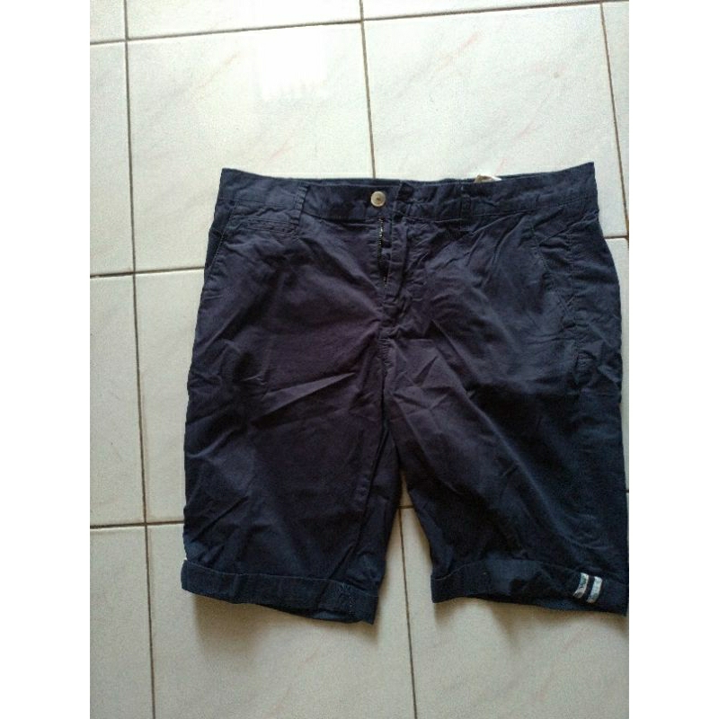 preloved Celana pendek pria ZARA MAN warna navy pekat original