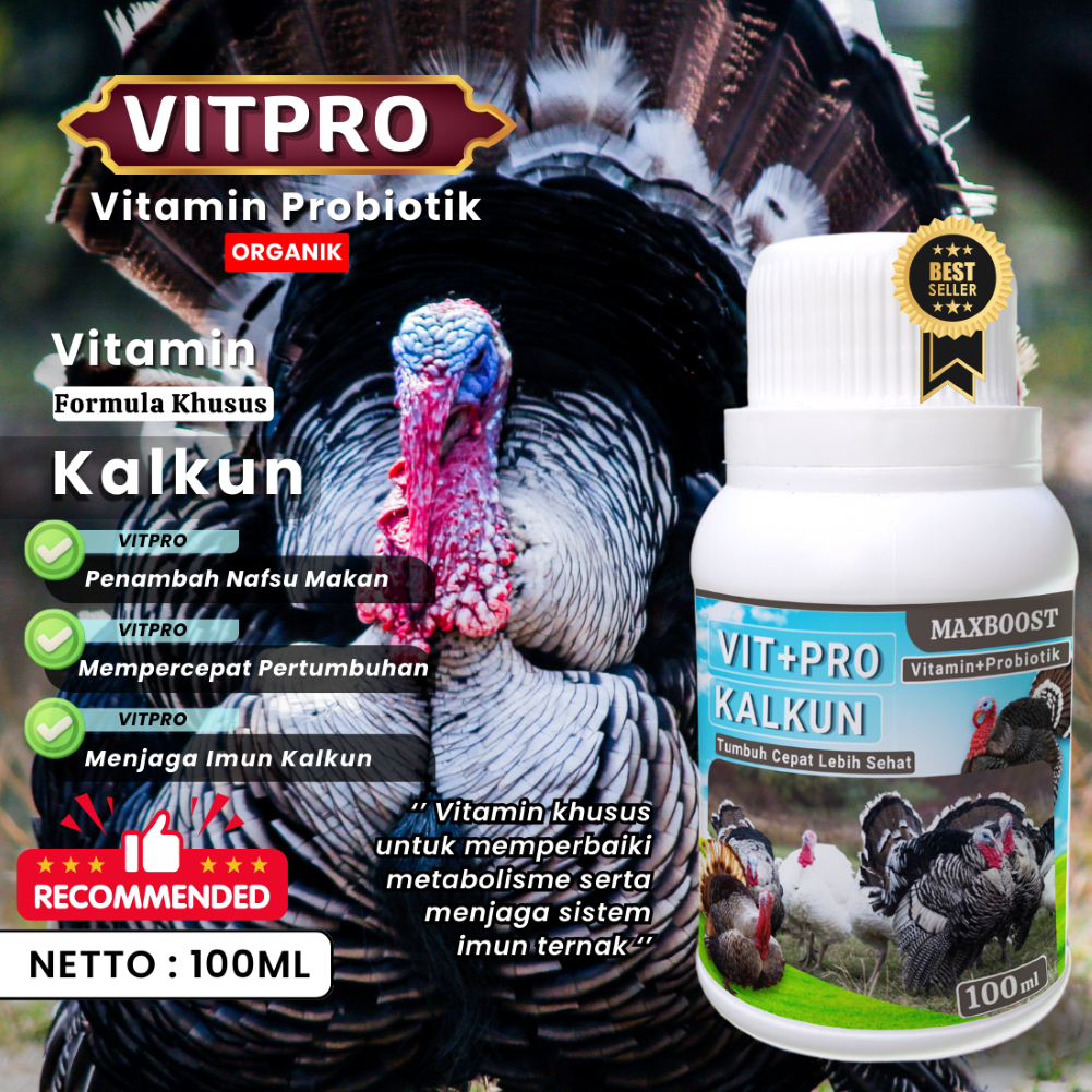 VITPRO / VITAMIN TERNAK AYAM KALKUN  / PENGGEMUK AYAM KALKUN TERNAK AMPUH 100ML organik