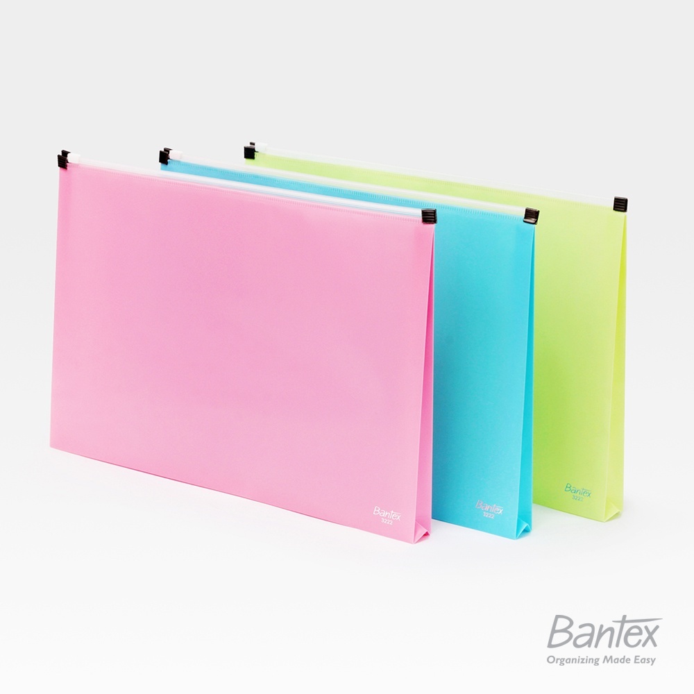 

[Pelangi Stationery] Bantex Zipper Document Map Plastik Folder F4 Folio