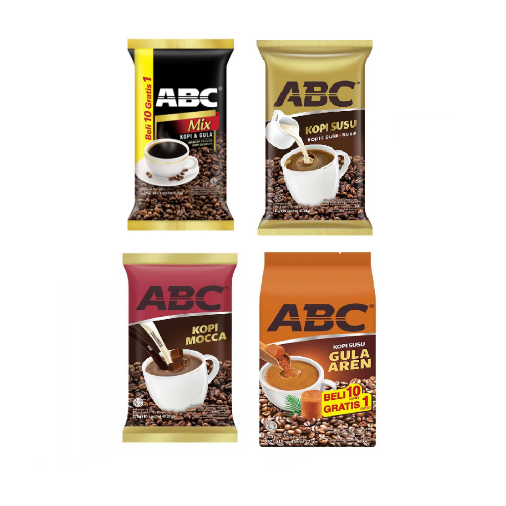 

Kopi ABC Sachet ( Gula Aren/ Mocca/ Susu / Mix)