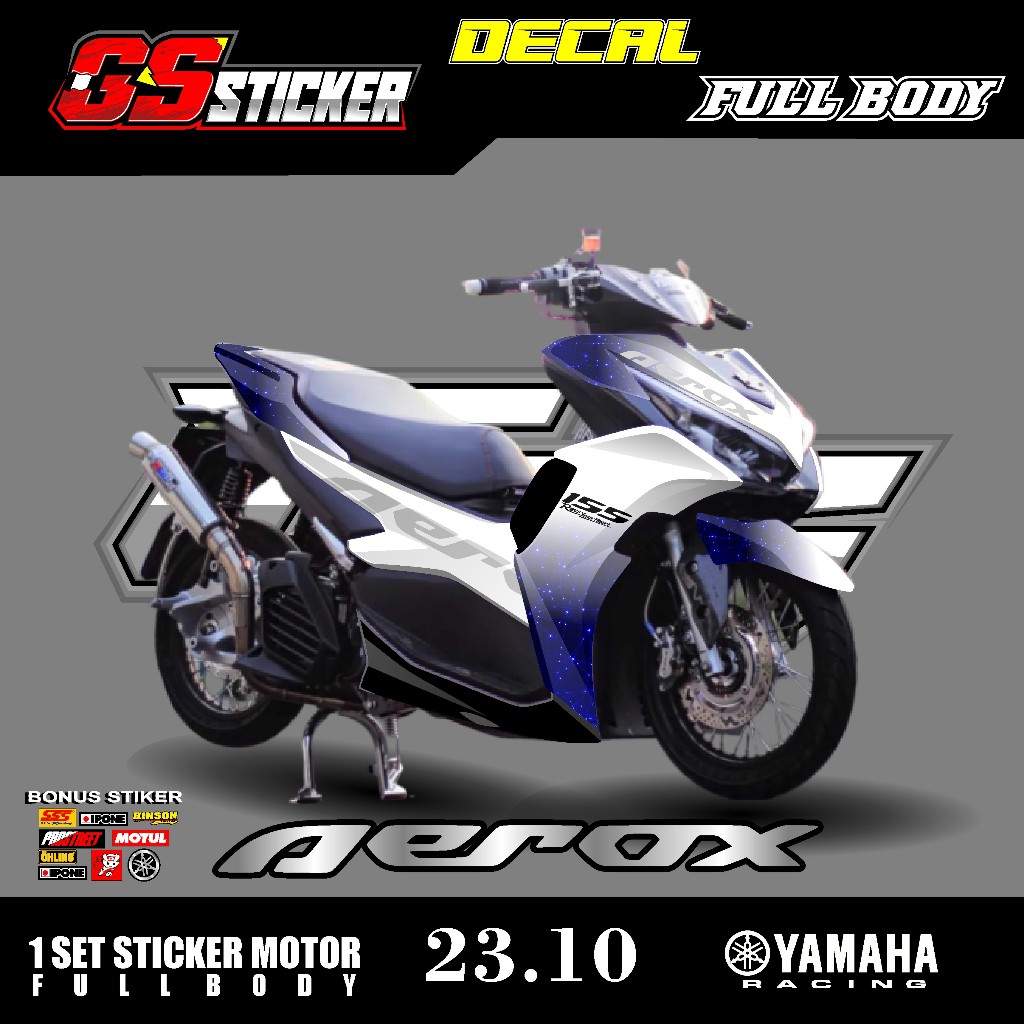 COD Decal terbaru decal sticker Aerox 155 NEW Connected FULL BODY DESIGN SIMPEL WARNA TERBARU AEROX 