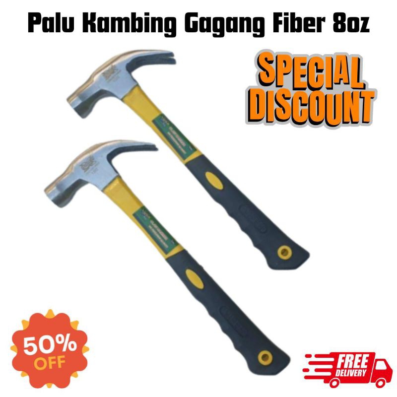 Palu kambing gagang fiber/Palu serbaguna/Palu tukang bangunan/alat tukang