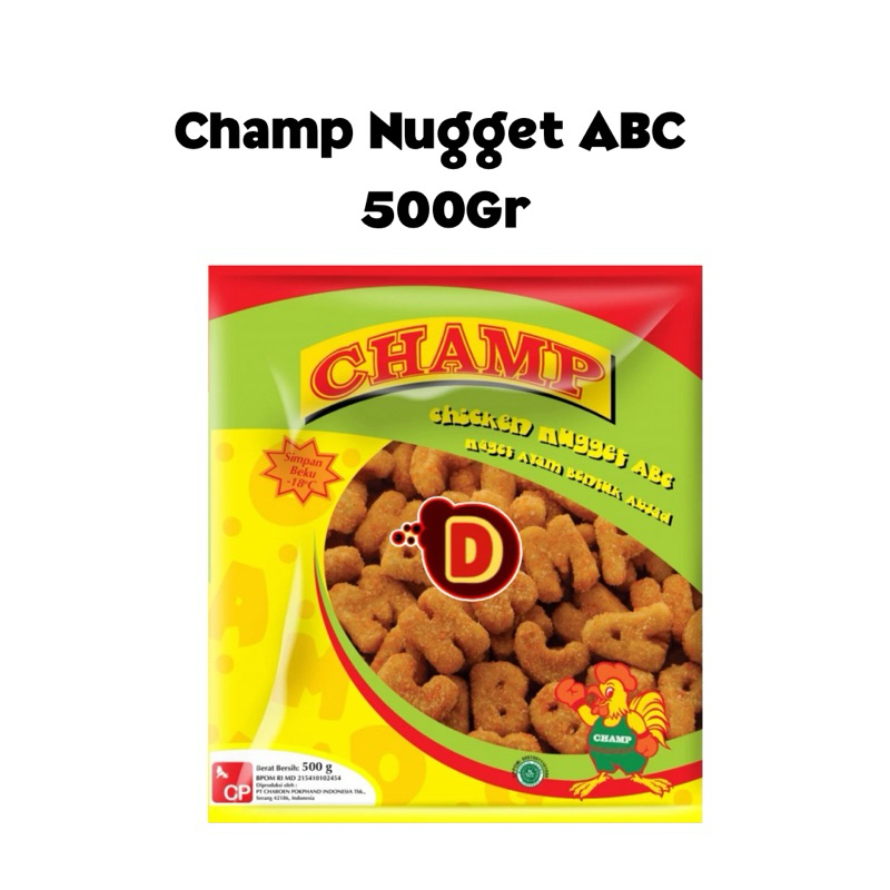 

Naget Champ ABC 500gr | nugget | nuget | ayam alfabet | huruf | ayam goreng | naget /cemilan ayamabc