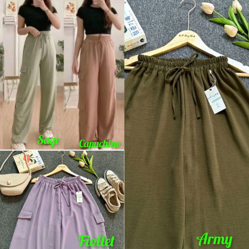 alf-celana cargo wanita-celana kulot wanita jumbo-celana kulot wanita-celana crinkle premium-celana 