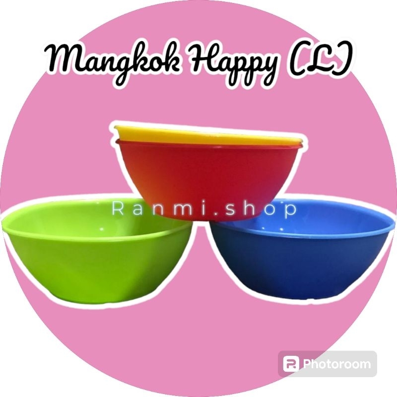 Mangkuk Happy L Kh/Mangkok Plastik Happy Ukuran L