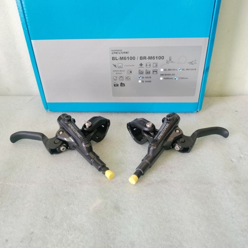 Brake Lever Shimano Deore M6100 Handle Brake Kiri Kanan Tuas Rem Hidrolik Shimano Original sepeda li