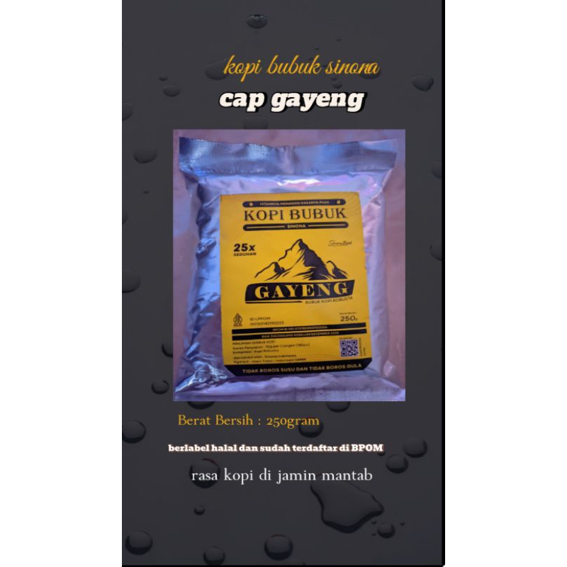 

KOPI SINONA CAP GAYENG 250gram