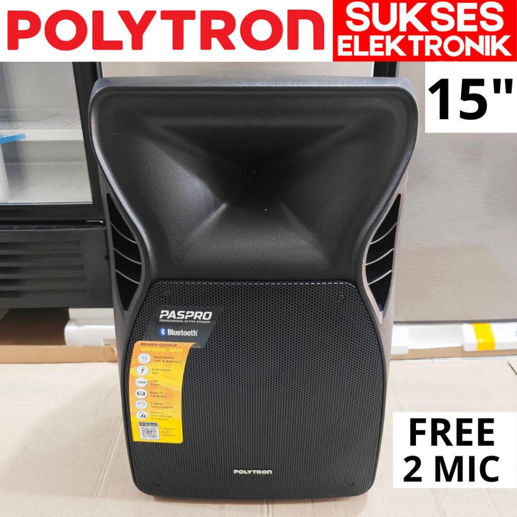 SPEAKER PORTABLE POLYTRON 15 IN PASPRO-15F5 SALON MEETING CAS BATRE 15IN