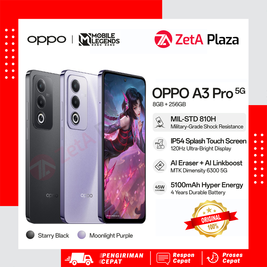 OPPO A3 Pro 5G RAM 8GB/256GB AI Linkboost & AI Eraser Garansi Resmi Oppo Indonesia