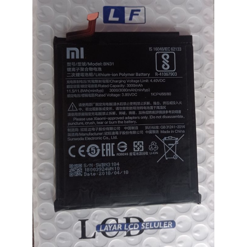 Batre BN31 | Batre Original Redmi S2 Copotan