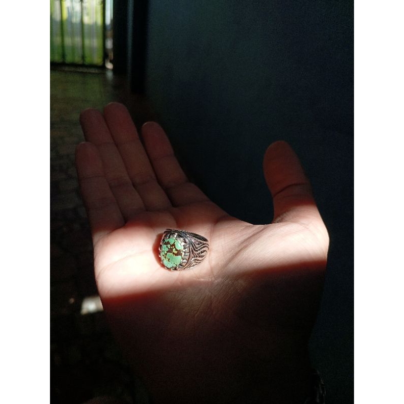 Pirus Persia Ring Alpaka Perak Bakar