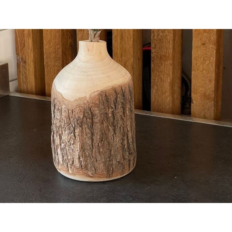 vas bunga kayu natural/vas bunga kayu mahoni /vas bunga kayu murah