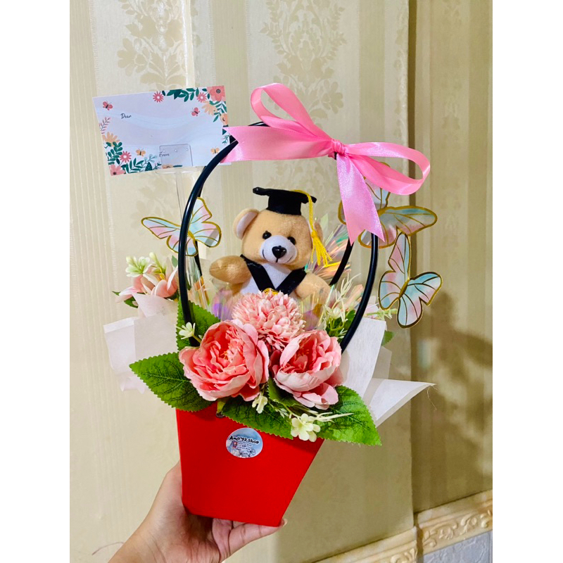 

Buket bunga boneka wisuda sempro ultah bloom box giftbox