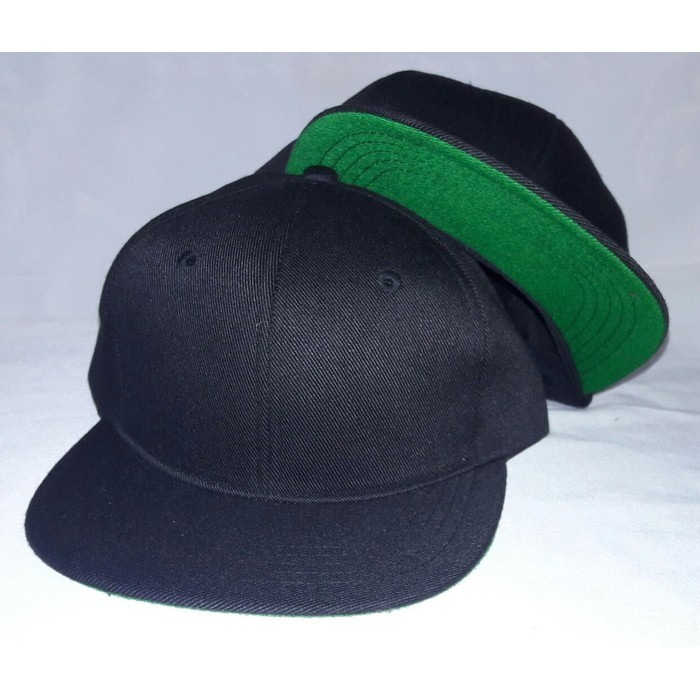 topi polos snapback hitam based hijau keren