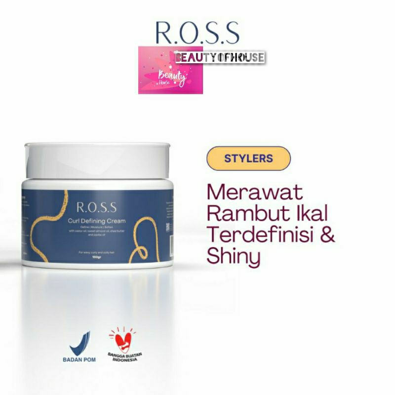 R.O.S.S Curl Defining Cream 150gr - Untuk Rambut Keriting / ROSS Curl cream