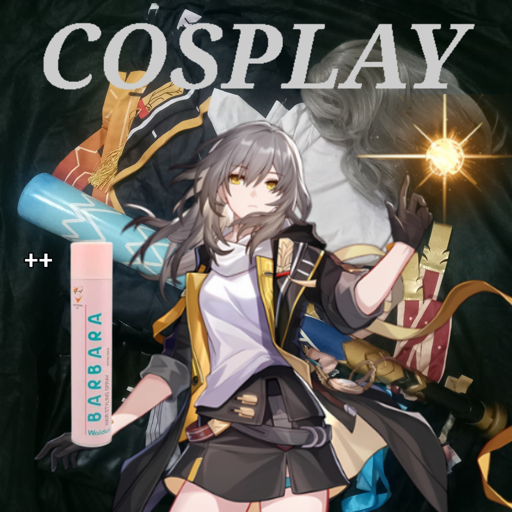 Kostum cosplay stelle honkai star rail second + wig Manmei + weapon + aksesoris + 2 sarung tangan, B