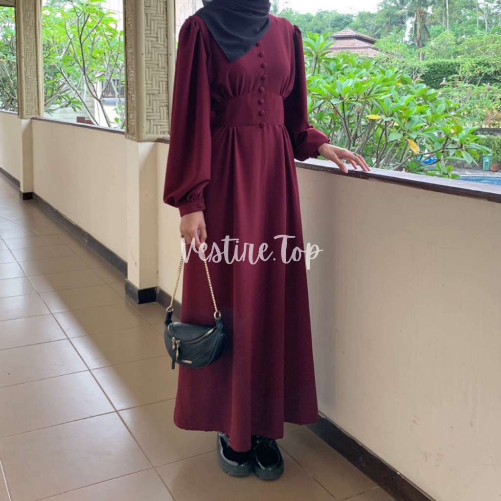 Dress Tunik Adeva  BigSize Dress Tunik Hijab Irise Wanita korea A Line Pantai Midi Casual Tunik pest