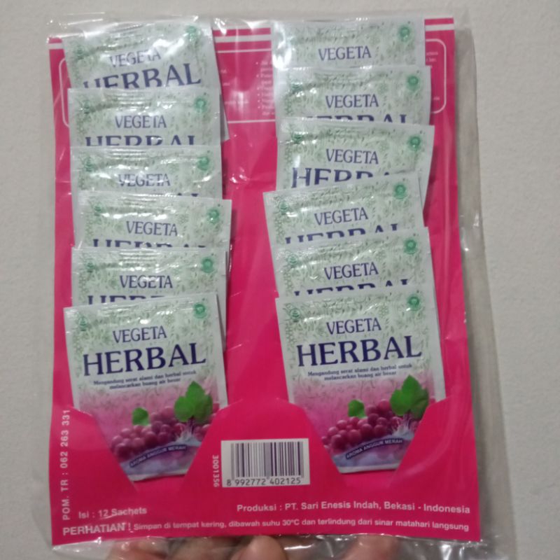 

Vegeta herbal 1 pak isi 12 sachet