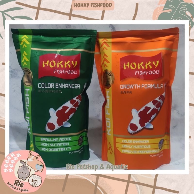 Hokky Koi Fish Food 1 kg - Makanan Koi Hokky Color Enhancer / Growth Formula