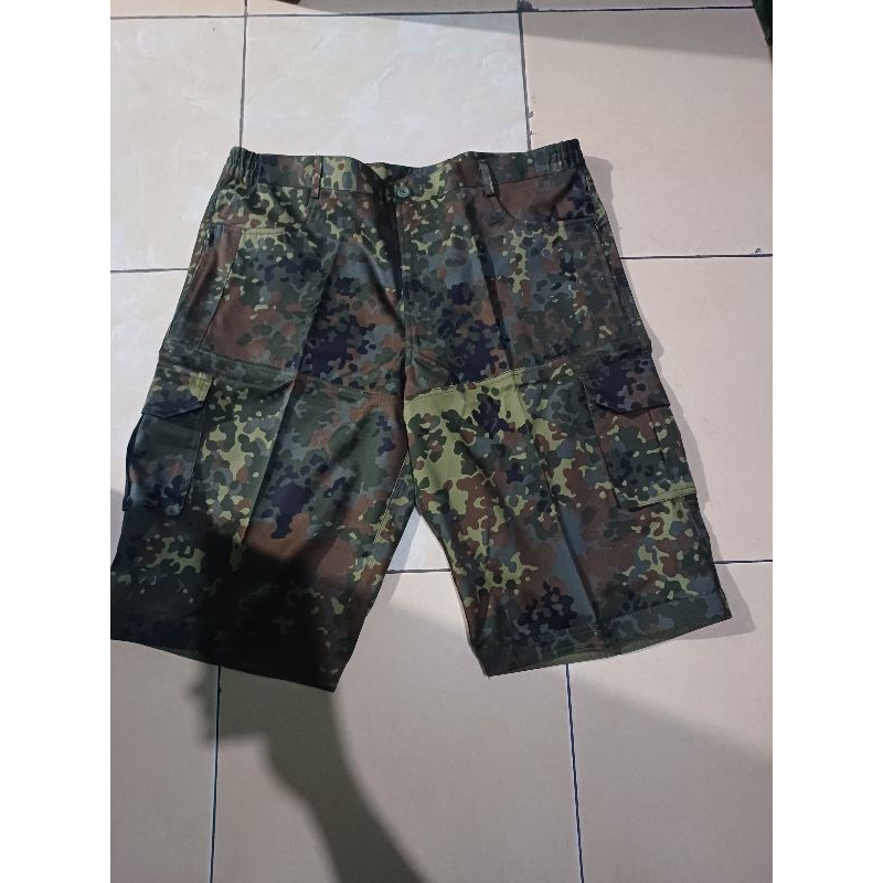 Celana pendek kargo loreng Jerman flecktarn Sritex XXL