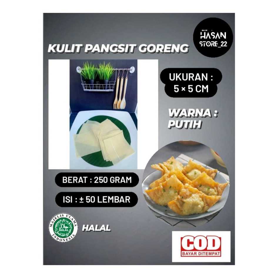 

Pangsit Goreng 250 gram Putih Kulit Pangsit Kotak 5cm x 5cm Enak Gurih Halal