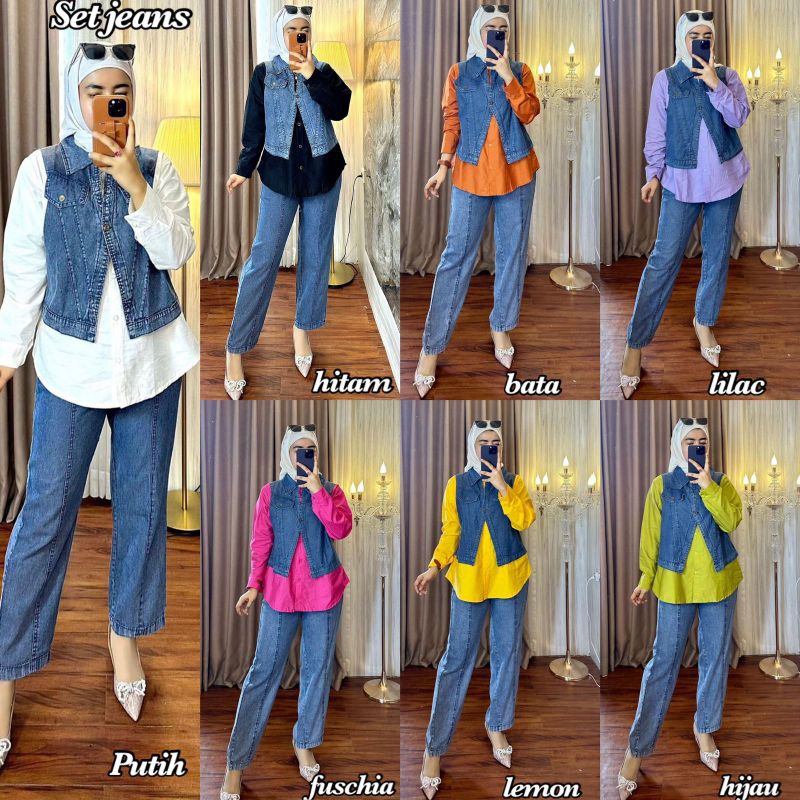 SETCEL/ SETCEL MIX KATUN POLOS/ SETCEL JINS KATUN/ SETCEL ROMPI