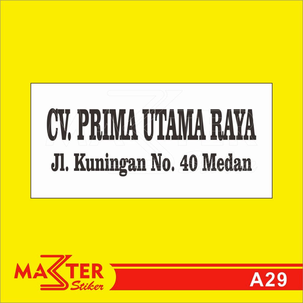 

A29 - Acrylic Sign, Stiker Akrilik Nama Toko, CV, PT, Tahan Air, Tidak Pudar, Termurah, Bisa Custom