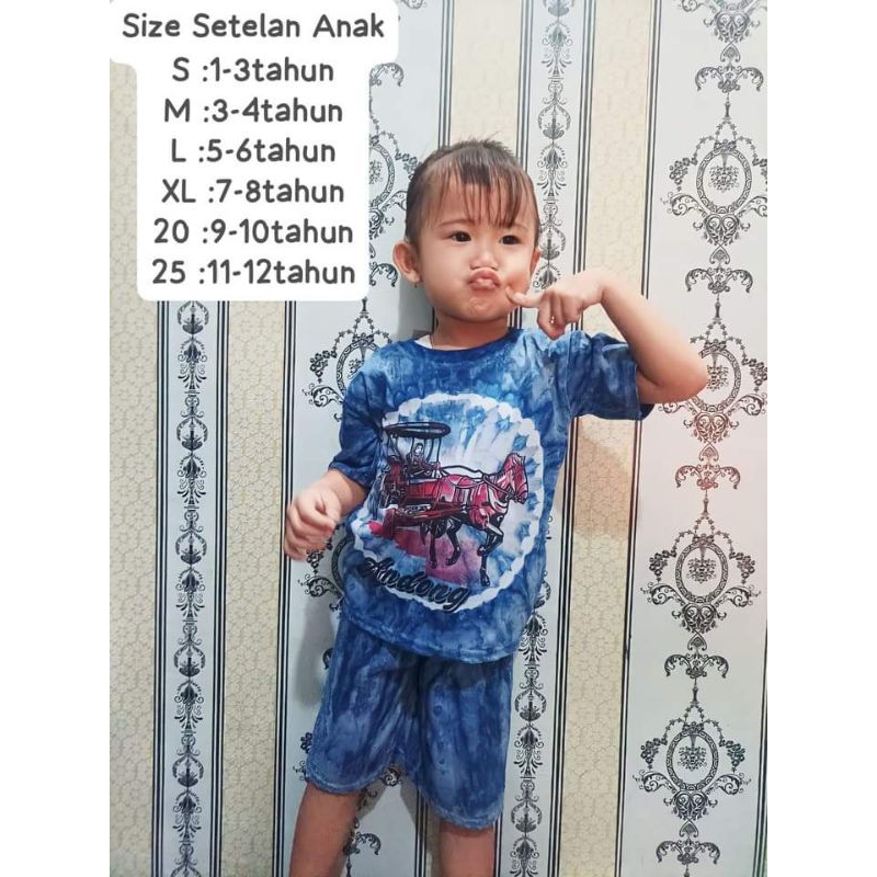 Setelan Anak Kaos Batik Jogja || Cowok Cewek Oleh Oleh Jogja || Kaos Batik Pekalongan