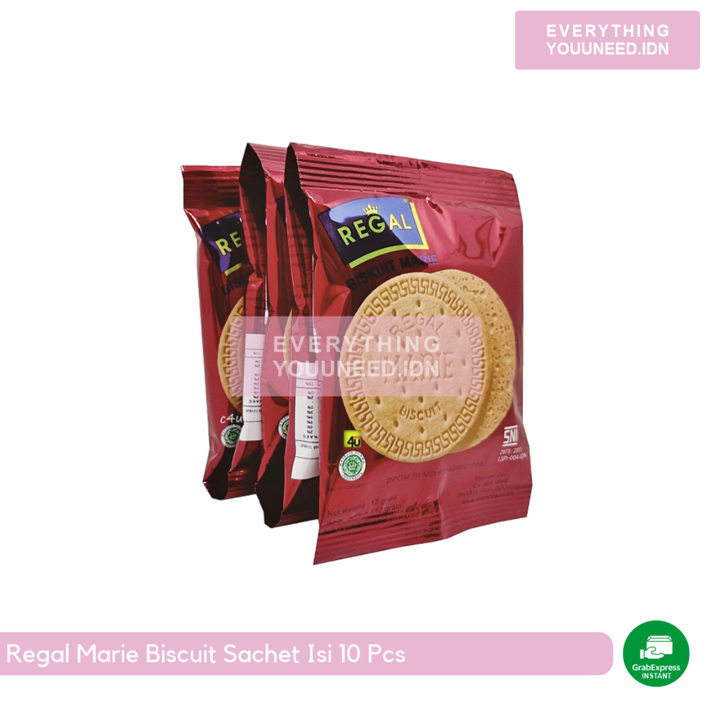 

Biskuit Regal Marie 12 Gram Per Pack Isi 10 Pcs